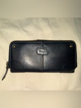 Chloe Black Leather Zip-Around Women's Wallet